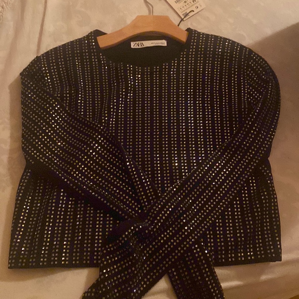 Zara rhinestone top BRAND NEW